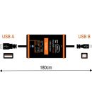 USB Isolationskabel mit galvanischer Trennung nach EN60601, A-Stecker auf B-Stecker