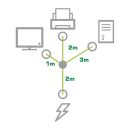 InLine® Netz-Y-Kabel, 1x Schutzkontakt ST / 3x...