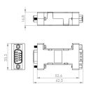 Medizinischer RS-232 Isolator "E1" mit RTS/CTS bis 576 kBit/s